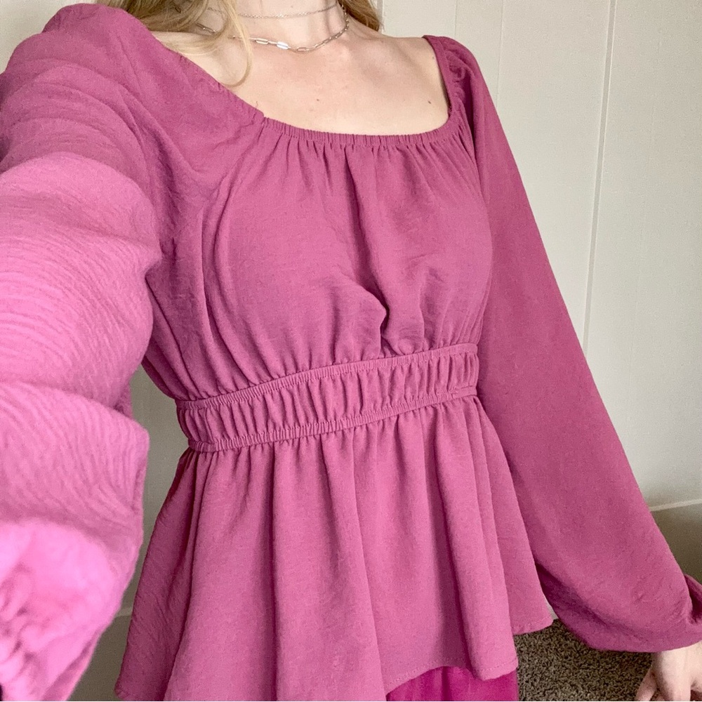 Mauve Peplum Blouse